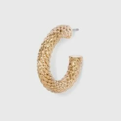 Buy 🛒 Twisted Texture Small Hoop Earrings - A New Day™ Gold 🔔