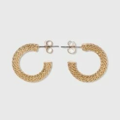 Buy 🛒 Twisted Texture Small Hoop Earrings - A New Day™ Gold 🔔 -A New Day Sales 2022 unnamed file 1015