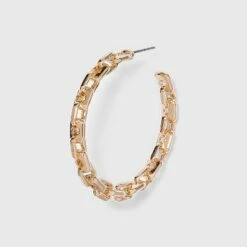 Promo 🥰 Gold Frozen Chain Hoop Earrings - A New Day™ Gold 🎉