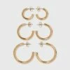 Cheapest 🌟 Pipe Hoop Earring Trio Set - A New Day™ Gold ✨