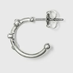 Coupon 🧨 Metal Small Hoop Earring Set - A New Day™ Silver ⭐