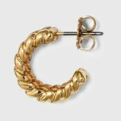Top 10 ๐ Small Textured Hoop Earrings - A New Day™ Gold ๐
