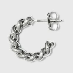 Coupon 🔥 Small Textured Hoop Earrings - A New Day™ Silver 🥰