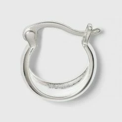 Budget 🔥 Sterling Silver Tapered Hoop Earrings - A New Day™ Silver 🎉