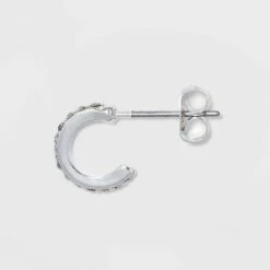 Cheapest 🎉 Cubic Zirconia Triangle Stud and Huggie Earring Set - A New Day™ Silver 👏