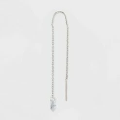 Top 10 ๐ Round Clear Crystal Threader Earrings - A New Day™ Silver ๐