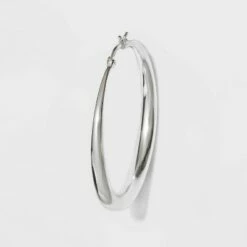 Best reviews of ๐ Silver Plated Graduated Hoop Earrings 50mm - A New Day™ Silver ๐ฏ