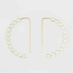 Best Sale 🎁 Pearl Drop Hoop Earrings - A New Day™ Gold 👏 -A New Day Sales 2022 unnamed file 1186