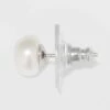 Buy 🎁 Freshwater Pearl Sterling Silver Stud Fine Jewelry Earrings 2pc - A New Day™ Silver/White ⌛