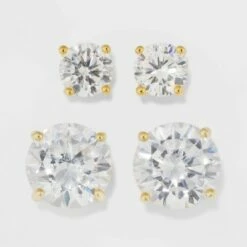 Best deal โ๏ธ Gold Over Sterling Silver Round Cubic Zirconia Stud Fine Jewelry Earring Set 2pc - A New Day™ Gold/Clear ๐ 7 Best deal โ๏ธ Gold Over Sterling Silver Round Cubic Zirconia Stud Fine Jewelry Earring Set 2pc - A New Day™ Gold/Clear ๐ -A New Day Sales 2022 unnamed file 1213