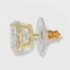 Budget 👏 Gold Over Sterling Silver Round Cubic Zirconia Stud Fine Jewelry Earrings - A New Day™ Gold/Clear ⌛ -A New Day Sales 2022 unnamed file 1220