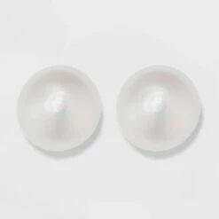 Best deal 🌟 Sterling Silver Freshwater Pearl Stud Fine Jewelry Earrings - A New Day™ Silver/White 🔥 -A New Day Sales 2022 unnamed file 1225