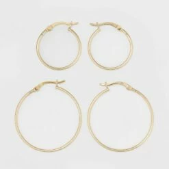 Best reviews of 😍 Gold Over Sterling Silver Hoop Fine Jewelry Earring Set 2pc - A New Day™ Gold 😀 -A New Day Sales 2022 unnamed file 1233