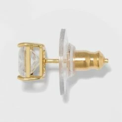 Outlet ✔️ Gold Over Sterling Silver Stud Earring Set 2ct - A New Day™ Clear ✨