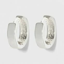 Best deal ⭐ Medium Huggie Earrings - A New Day™ Silver 🔔 -A New Day Sales 2022 unnamed file 1296
