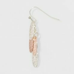 Deals 🎉 Filigree Chandelier Drop Earrings - A New Day™ Silver/Rose Gold 😍