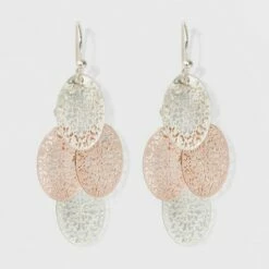 Deals 🎉 Filigree Chandelier Drop Earrings - A New Day™ Silver/Rose Gold 😍 -A New Day Sales 2022 unnamed file 1307