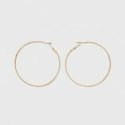 Hot Sale 👍 Textured Hoop Earrings - A New Day™ Silver ⭐ -A New Day Sales 2022 unnamed file 1315