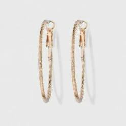 Hot Sale 👍 Textured Hoop Earrings - A New Day™ Silver ⭐ -A New Day Sales 2022 unnamed file 1317