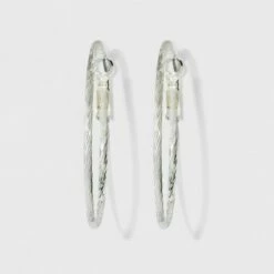 Hot Sale 👍 Textured Hoop Earrings - A New Day™ Silver ⭐ -A New Day Sales 2022 unnamed file 1318