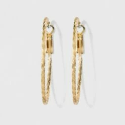 Best Sale ✔️ Textured Hoop Earrings - A New Day™ Gold ⌛ -A New Day Sales 2022 unnamed file 1322