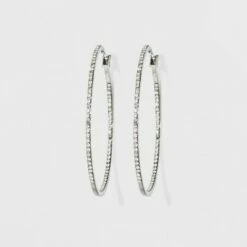 Best Pirce 🛒 Hoop with Pave Stones Earrings - A New Day™ Gold ✔️ -A New Day Sales 2022 unnamed file 1328