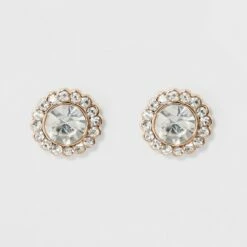 Outlet 🥰 Pave Flower Stud Earrings - A New Day™ Silver ✔️ -A New Day Sales 2022 unnamed file 1335