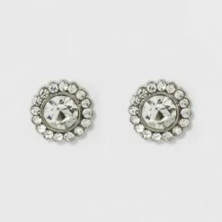 Outlet 🥰 Pave Flower Stud Earrings - A New Day™ Silver ✔️ -A New Day Sales 2022 unnamed file 1336