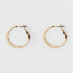 Promo ✔️ Medium Flat Hoop Earrings - A New Day™ Silver ⭐
