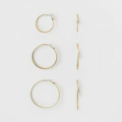 Coupon ❤️ Hoop Earring Set 3ct - A New Day™ Gold ⭐