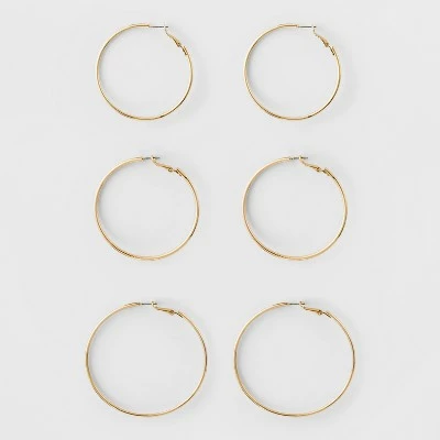Brand new ✨ Hoop Earring Set 3ct - A New Day Gold 😀 4 Brand new ✨ Hoop Earring Set 3ct - A New Day Gold 😀 - Image 2