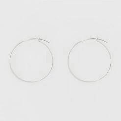 Hot Sale 🎁 Thin Medium Hoop Earrings - A New Day™ Silver ⌛