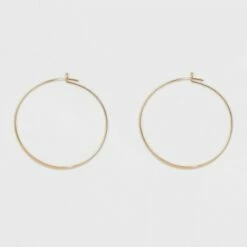 Deals 🌟 Thin Medium Hoop Earrings - A New Day™ Gold 😀