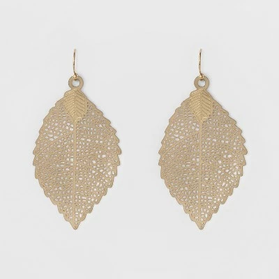 Outlet ⌛ Women's Leaf Drop Earring - A New Day™ Gold 🧨 4 Outlet ⌛ Women's Leaf Drop Earring - A New Day™ Gold 🧨 - Image 2