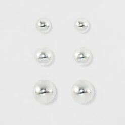 Budget ⌛ Women's Fashion Trio Stud Ball Earring Set 3pc - A New Day™ Silver ⭐ 5 Budget ⌛ Women's Fashion Trio Stud Ball Earring Set 3pc - A New Day™ Silver ⭐ -A New Day Sales 2022 unnamed file 1395