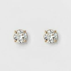 New 😀 Women's Round Crystal Stud Earring - A New Day™ Silver 😍 -A New Day Sales 2022 unnamed file 1398