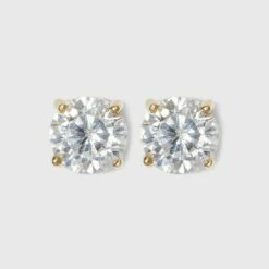 Brand new 🧨 Cubic Zirconia Round Stud Earrings with 14k Gold Plating over Sterling Silver - A New Day™ Gold 😍 -A New Day Sales 2022 unnamed file 1408