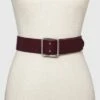 Budget 🤩 Women's Double Center Prong Belt - A New Day™ Burgundy ✨ -A New Day Sales 2022 unnamed file 141