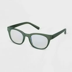 Best reviews of 🎉 Women's Plastic Square Blue Light Filtering Reading Glasses - A New Day™ Dark Green 🤩