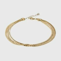Deals 🌟 3 Row Multi Chains Anklet - A New Day™ Gold 🔔