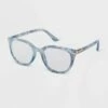 Wholesale 😀 Women's Marble Print Cateye Blue Light Filtering Reading Glasses - A New Day™ Blue 🎁