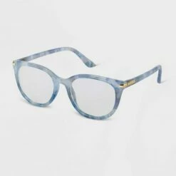 Wholesale ๐ Women's Marble Print Cateye Blue Light Filtering Reading Glasses - A New Dayโข Blue ๐