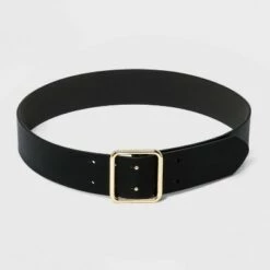 Best Sale 😍 Women's Double Center Prong Belt - A New Day™ Black 🎁 -A New Day Sales 2022 unnamed file 151