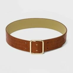 Cheap 🎉 Women's Double Center Prong Belt - A New Day™ Cognac Croc 🧨 -A New Day Sales 2022 unnamed file 161