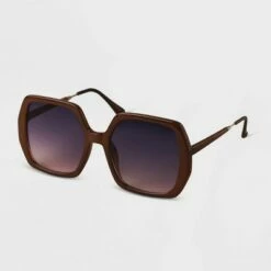 Outlet 😉 Women's Oversized Square 👓 Sunglasses - A New Day™ Brown 👍