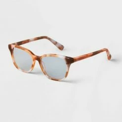 Buy 🔥 Women's Tortoise Print Square Blue Light Filtering Acetate Glasses - A New Day™ Pink 😉