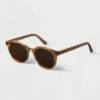 Cheap ⌛ Women's Acetate Round 👓 Sunglasses - A New Day™ Brown 👏