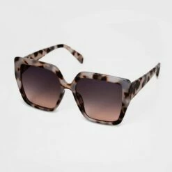 Outlet 🛒 Women's Tortoise Shell Oversized Square 👓 Sunglasses - A New Day™ Gray 🔥