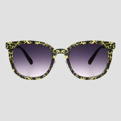 Outlet โจ Women's Matte Animal Print Square ๐ Sunglasses - A New Day™ Yellow/Black ๐ 4 Outlet โจ Women's Matte Animal Print Square ๐ Sunglasses - A New Day™ Yellow/Black ๐ - Image 2