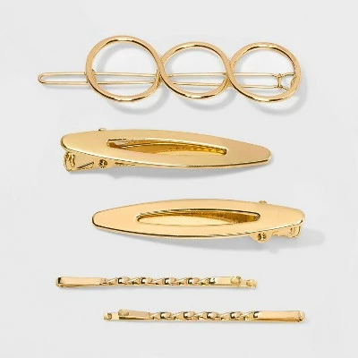 Discount ๐ Metal Assorted Hair Clip Set 5pc - A New Day™ Gold โญ 4 Discount ๐ Metal Assorted Hair Clip Set 5pc - A New Day™ Gold โญ - Image 2